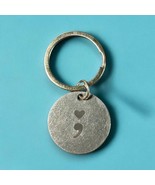 SUICIDE AWARENESS AND PREVENTION SILVER SEMICOLON KEYCHAIN - $125.65 MXN