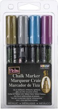 Bistro Chalk Marker Chisel Tip Set 4/Pkg-Metallics - Gold, Silver, Red &amp; Blue - £14.69 GBP