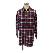 Noble U Los Angeles Flannel Shirt Blouse Red Blue Misses Size Medium - £7.62 GBP