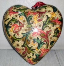 Vintage Decoupage Christmas Ornament Beautiful Victorian Heart Taiwan - £17.33 GBP