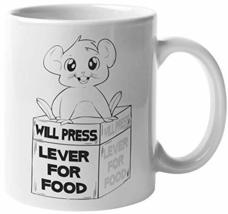 Make Your Mark Design Will Press Lever For Food. Cute Psychology Coffee &amp; Tea Mu - £15.85 GBP+