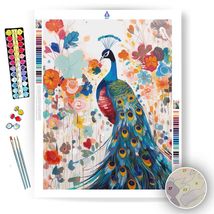 Peacock&#39;s Floral Waltz - Paint by Numbers - £23.90 GBP+