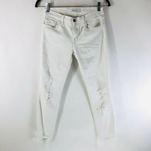J Brand Womens Jeans Cropped Skinny Distressed Raw Hem White Size 26 - £18.96 GBP