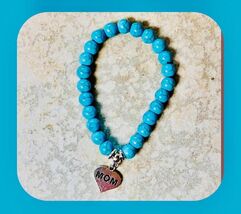 New Beauty “Mom”Turquoise Bead Stretchy Bracelet (Last One) - $8.00