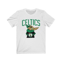 Baby Yoda-Boston Celtics T-shirt-Star Wars-The Mandalorian-Women&#39;s T-shi... - £15.40 GBP
