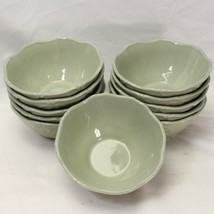 JCPenney Chris Madden Adalina Green Soup Salad Bowls 6.75&quot; Lot of 11 - £77.37 GBP