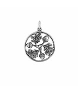 Sterling Silver Oak Leaf and Acorn Mandala Charm 24x19mm A1974 - $539.82 MXN