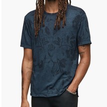 John Varvatos Men&#39;s Barrow Faded Floral Print Burnout Crew T-Shirt Dusty... - £67.17 GBP