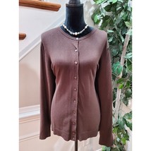 Charter Club Women&#39;s Brown Rayon Round Neck Long Sleeve Pullover Sweater... - $23.76