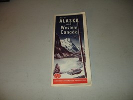 Vintage 1954 Map of Alaska and Western Canada - AAA, VG+, Rare - £13.23 GBP