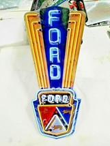 Ford sign 16&quot; x 8 Neon style sign in Steel metal Jubilee Mustang Truck Garage + - £70.64 GBP