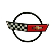 C4 Corvette Crossed Flag Metal Magnet Emblem Art Size: 5&quot; x 3&quot; 84 thru 90 - £15.38 GBP