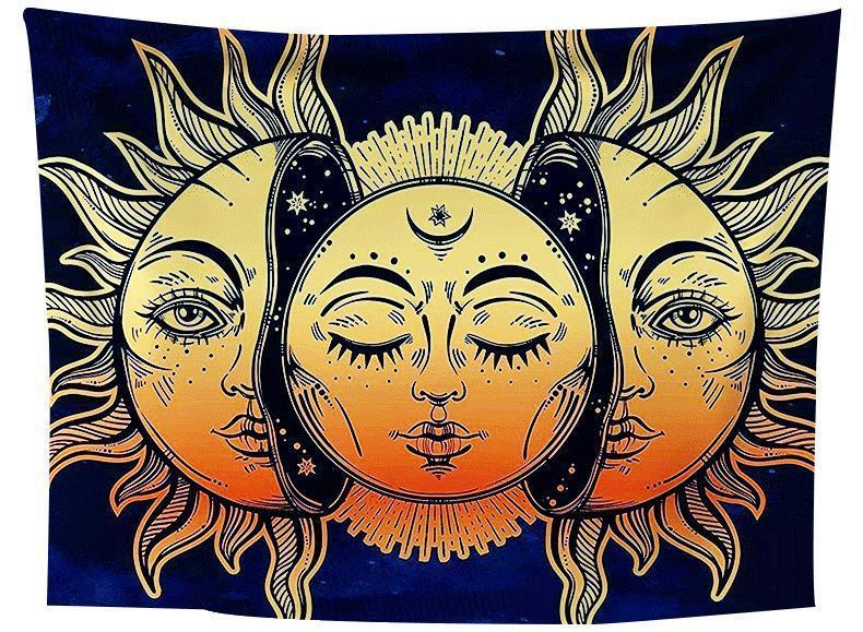 Printed Sun And Moon Tapestry Multifunctional Tapestry Sitting Blanket W... - $10.29+