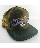 VTG Green Bay Packers 1997 Super Bowl Champions Leather Cap Team NFL Mod... - £10.89 GBP