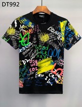 2022 New Style  Tie Dye Cotton Round Neck Short Sleeve Shirt Letter Print Casual - £128.24 GBP