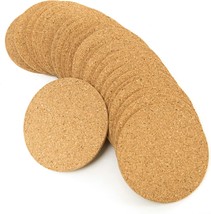 Cork Coasters Pack Of 50 Round Coaster 3.5Inch, Absorbent Heat Resistant - £27.51 GBP