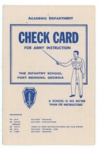 Check Card Army instruction 1960 vintage US training military  - £11.19 GBP