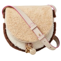 See By Chloé Mara Shearling Sherpa Leather Brown Cement Beige Small Sadd... - $400.00