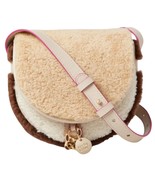 See By Chloé Mara Shearling Sherpa Leather Brown Cement Beige Small Sadd... - $547.08 CAD