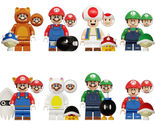 8Pcs Super Mario Bros. Minifigure Kinopio Baby Luigi Mini Building Block... - £19.33 GBP
