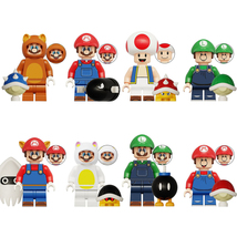 8Pcs Super Mario Bros. Minifigure Kinopio Baby Luigi Mini Building Block... - £19.33 GBP