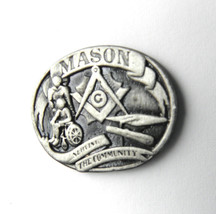 Free Masons Emblem Masonic Pewter Mason Lapel Pin Badge 1 Inch - £4.43 GBP