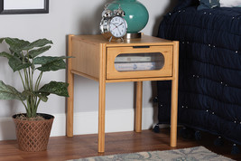 Dameka Natural Brown Bamboo Wood 1-Drawer End Table - $700.18 MXN