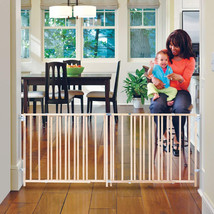 Baby Safety Gate Large Child Dog Pet Barrier 60-103 In Extra Wide Long Hardwood - $96.99