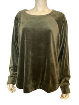 Marc New York Olive Green Round Neck Long Sleeve Velour Top Size 3X - £26.14 GBP