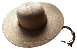 Tula Straw Sun Hat Womens Chin Strap Gardening OSFM Austin Texas Mexico - £14.76 GBP