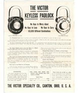 Antique advertising flyer Victor Keyless Padlock vintage lock ephemera - $257.67 MXN Antique advertising flyer Victor Keyless Padlock vintage lock ephemera - $257.67 MXN