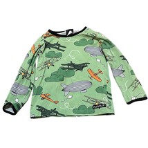 VillerValla Airplane Print Green Long Sleeve Tee Shirt Size 92 US 2 - $19.80