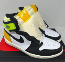 Nike Air Jordan 1 Retro High OG White Black Volt University Gold Shoes S... - $178.19