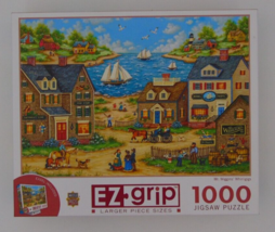 MasterPieces Mr. Wiggins' Whirligigs 1000 Puzzle EZ Grip Sailboat Ships Horses - $9.90