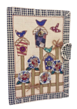 Quilted Agenda Book Organizer Planner Primitive Check Country Birdhouse Vintage - £22.05 GBP