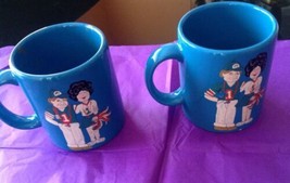 VTG Set of 2 Sky Blue Miami Dolphin Uniform Waechtersbach Mugs - £38.29 GBP