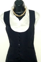 Ann Taylor - Women&#39;s Pinstriped Vest (Black) - £39.34 GBP