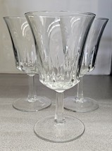 Vintage Clear Crystal Footed Wine Glasses Made in France Set of 3 - £13.88 GBP