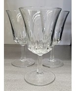 Vintage Clear Crystal Footed Wine Glasses Made in France Set of 3 - £13.96 GBP