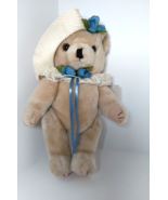 Country Cozys Original Brown Teddy Bear With Hat/Ribbon / Plush 12&quot; Stuf... - £7.36 GBP