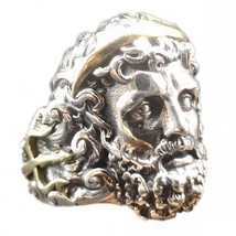 trend New 100% S925 Silver Jewelry Personality Opening Zeus Ring God Punk Fashio - £44.65 GBP