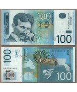 Serbia Banknote 100 Dinara Nikola Tesla 2013 Consecutive s/n UNC - $5.75