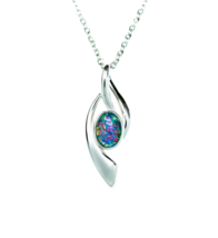 Genuine Australia Opal Necklace Australian Triplet Opal Necklace Pendant - £110.79 GBP
