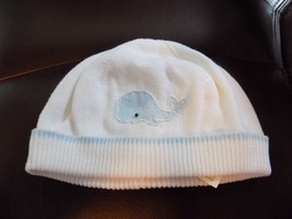 Janie & Jack White Whale Sweater Knit Hat 3/6 Months New Last One Htf - $14.60