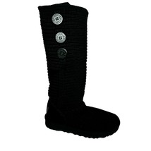 UGG Classic Cardy Black Knit Boots Convertible Womens Size 5 -NEW - £45.41 GBP