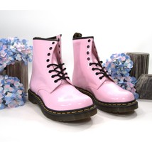 Dr. Martens 1460 Pink Patent Leather Lamper Lace Up Boots Size 10 NIB - $148.01