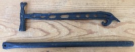 Vintage Antique Primitive Black Enamel Cast Iron Hammer Chisel Multi-Too... - £63.94 GBP