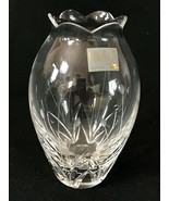 Mikasa Slovina Floral Etched Cut Glass Vase 5.25&quot; tall - $29.82 CAD