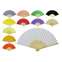 PAPER HAND FAN 8.25&quot; Color Choice GOOD QUALITY Bamboo Folding Pocket Pur... - £5.55 GBP