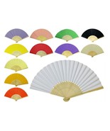 PAPER HAND FAN 8.25&quot; Color Choice GOOD QUALITY Bamboo Folding Pocket Pur... - £5.55 GBP